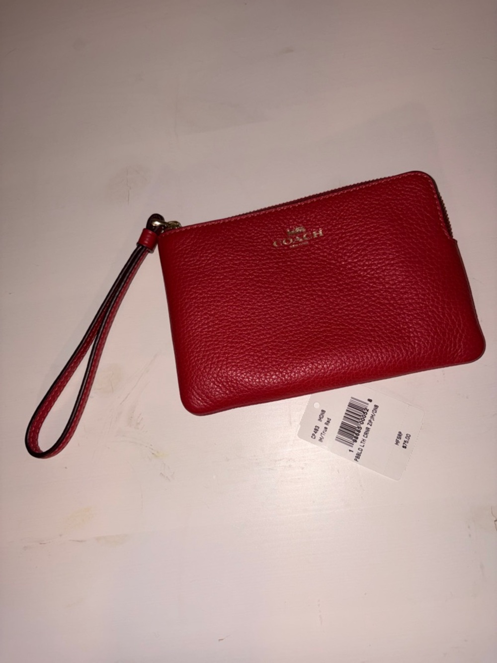 Coach Pebble Leather Corner Zip